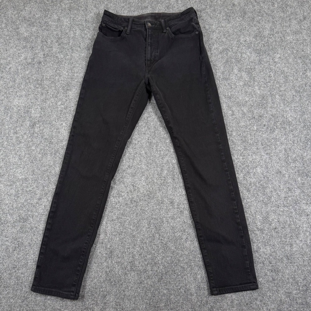 UNIQLO Jeans 27 x 30 Black Wash Slim Fit Straight Leg Pants Waist Stretch Men's - Picture 2 of 12